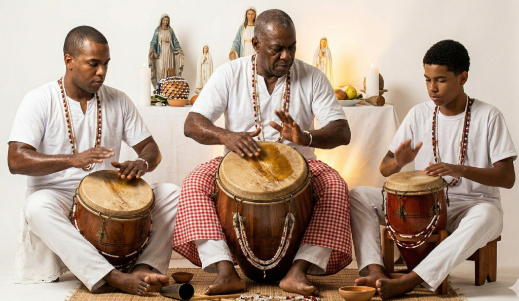 O Guia Definitivo dos Atabaques e da Curimba: História, Mistérios e a Missão Sacerdotal do Ogã. A Ciencia Dos Toques A Linguagem Dos Orixas Scaled E1774301496712 1024x594